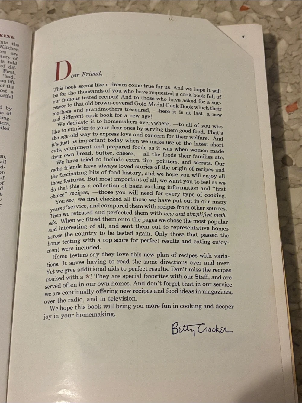 vintage 1950 edition of Betty Crocker's Picture Cook Book.